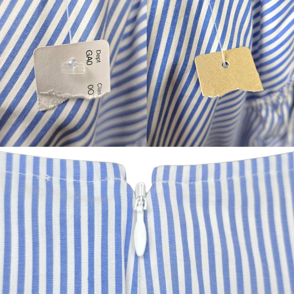 J.Crew Womens Long Sleeve Blue White Striped Blouse Size 16T Tall NWOT - Picture 6 of 6